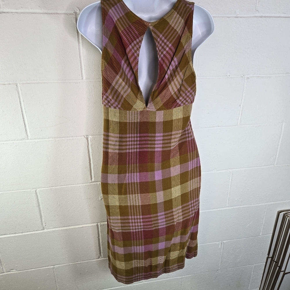 Kavu spring terrain indian madras plaid sleeveless outdoor sundress keyhole - Picture 9 of 12